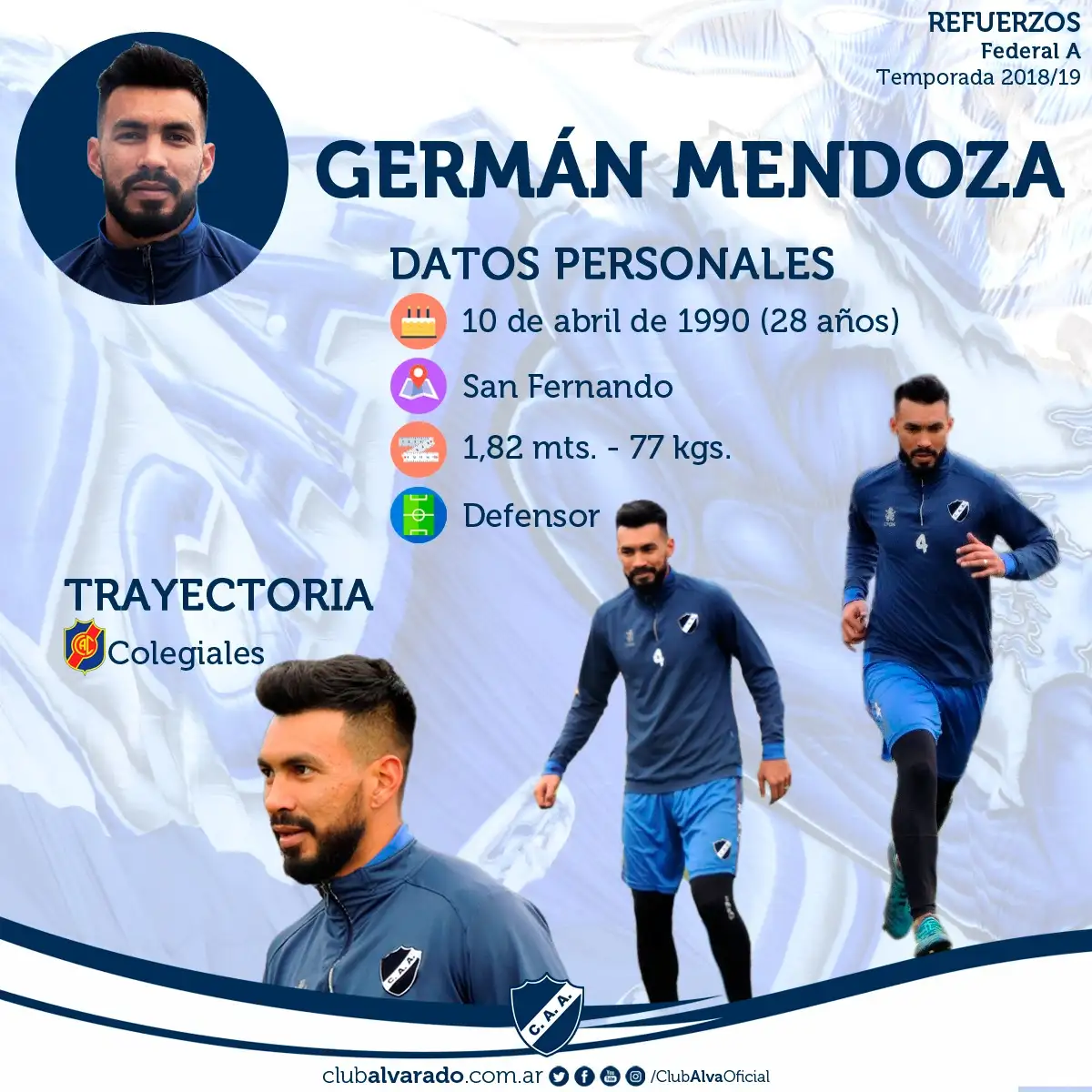 Alvarado contrató un zaguero: Germán Mendoza