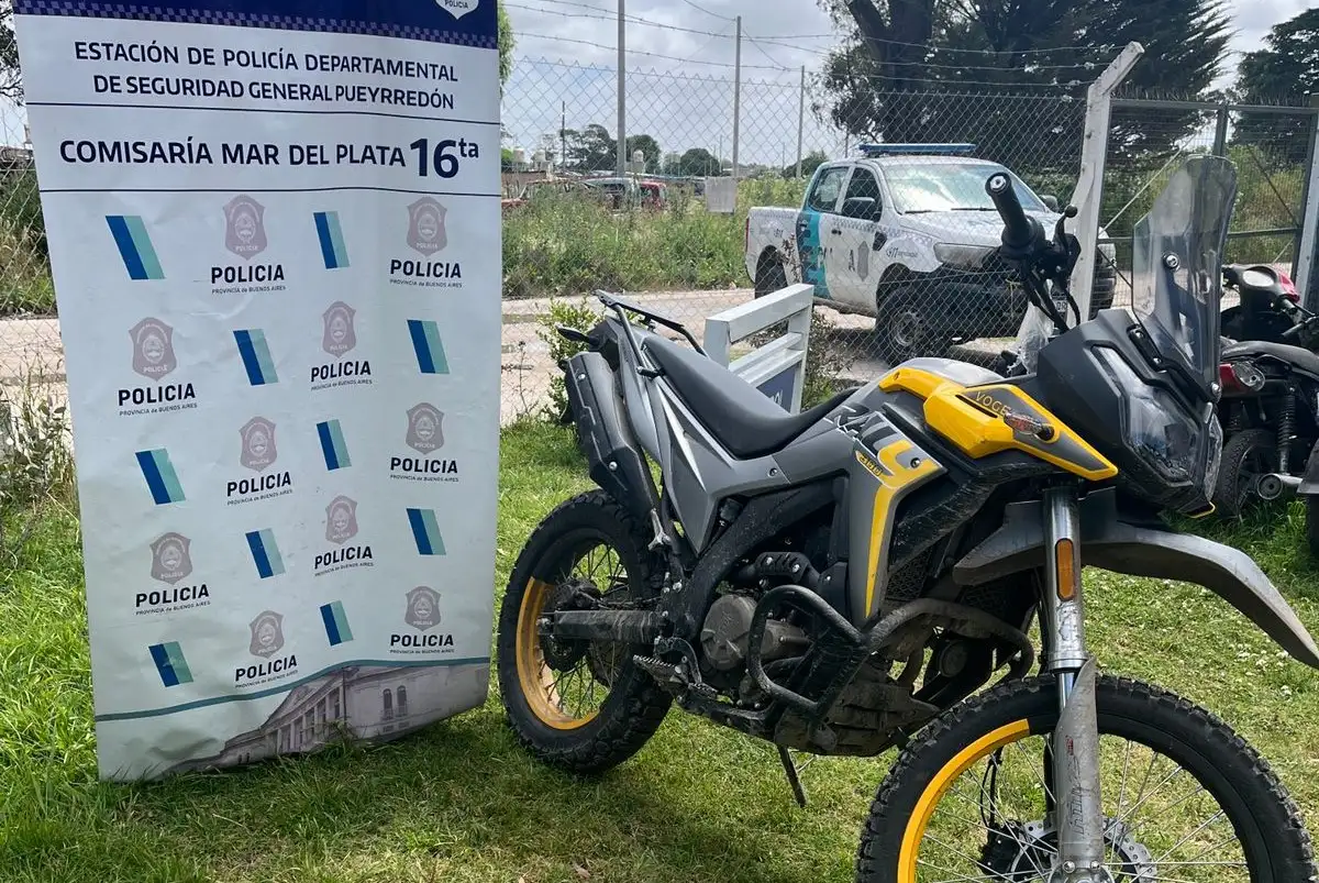 La moto había sido robada el jueves a la noche.