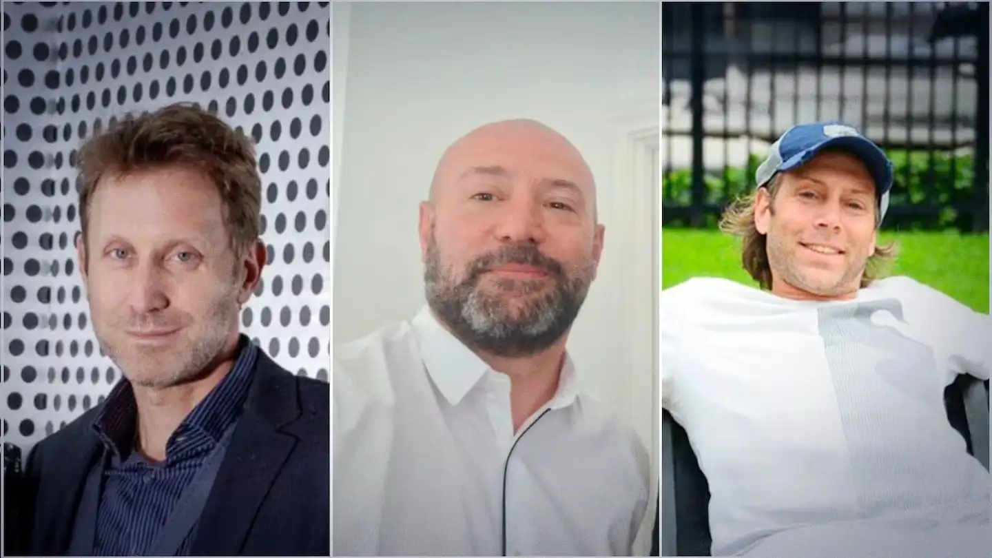 Los hermanos Jonathan y Emmanuel Kovalivker, dueños de la droguería Suizo Argentina, y el extitular de la ANDIS, Diego Spagnuolo. (Foto: TN)
