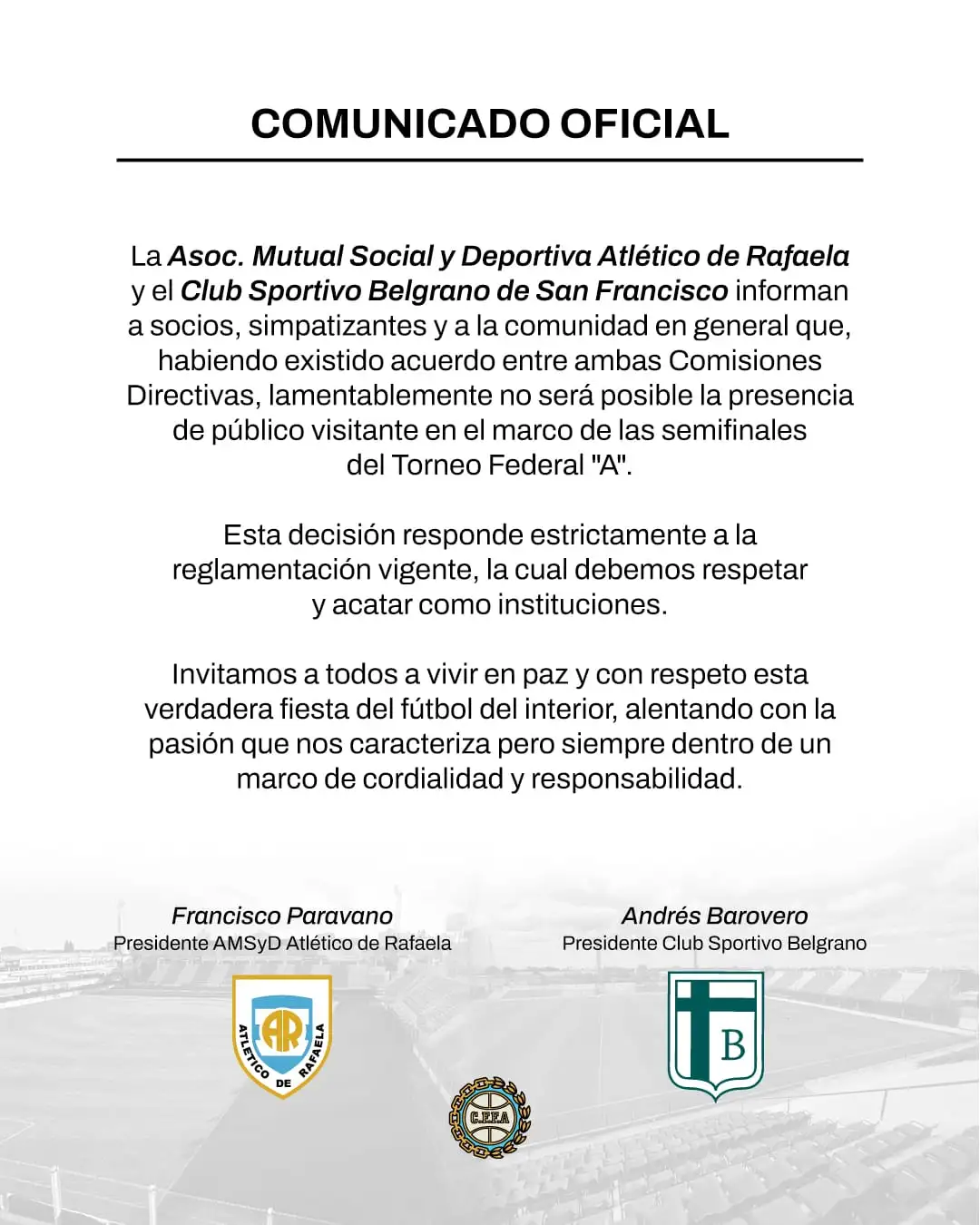cOMUNICADO sPORTIVO
