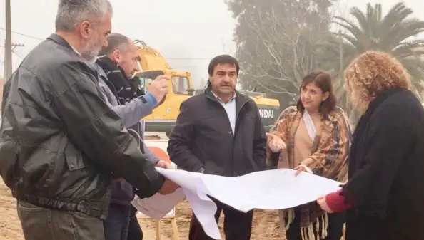 Qüesta y Leone recorrieron obras de infraestructura en Santo Tome