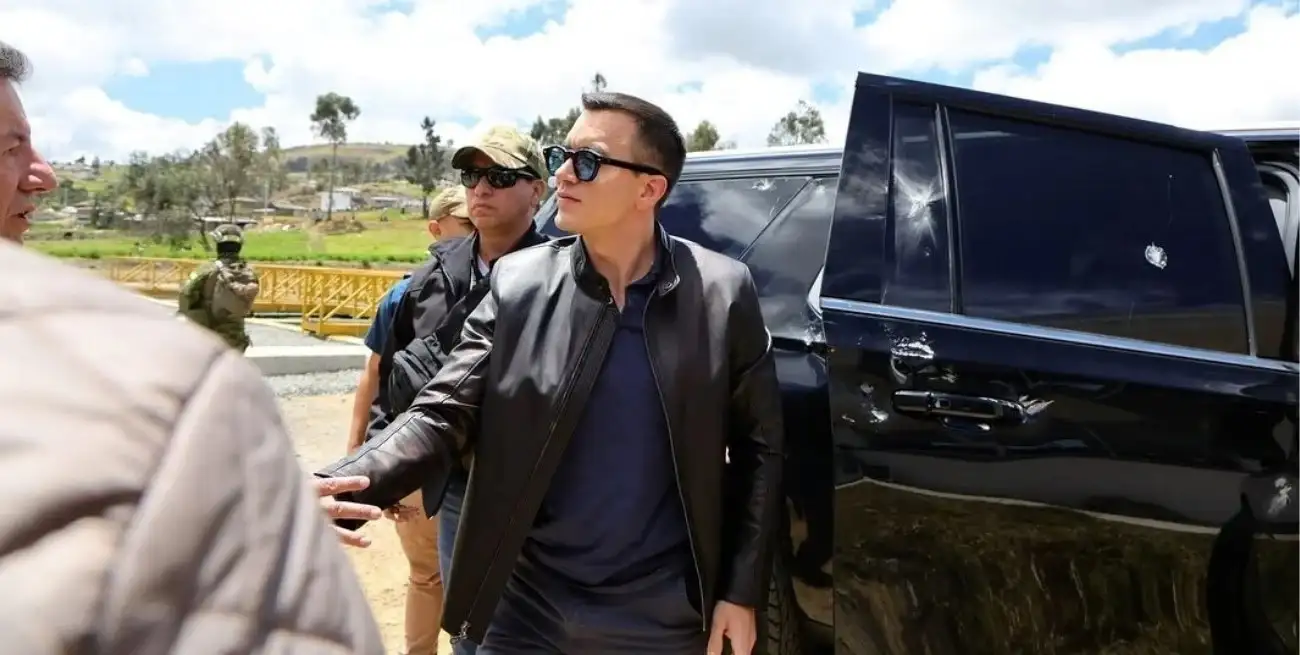Daniel Noboa fue atacado mientras viajaba en caravana hacia Cañar.