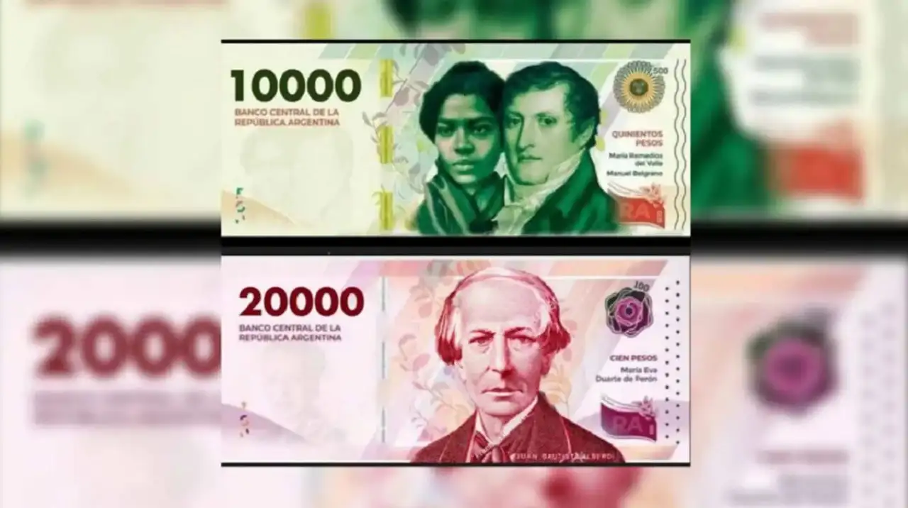 Los billetes de $10.000 y $20.000