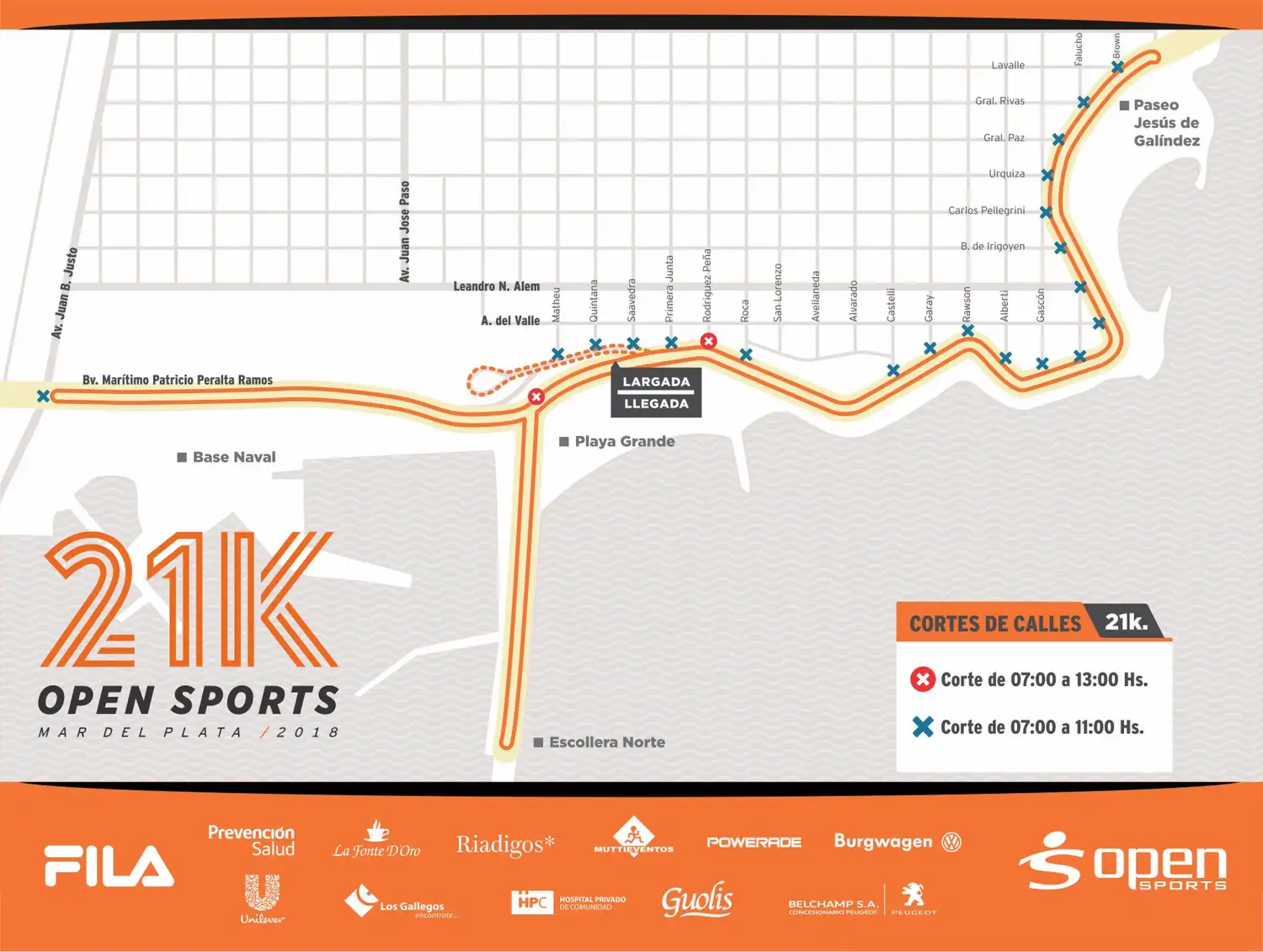 Cortes de calle por los 21K de Open Sports