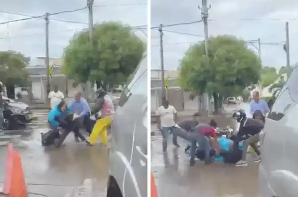 La intervención de vecinos permitió detener la agresión y el episodio quedó registrado en video.