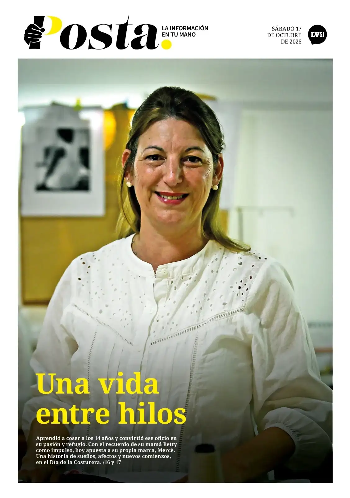 tapa posta 17 de octubre costurera