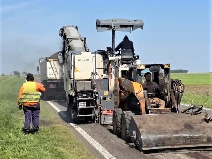 Trabajos entre Chovet y Elortondo. Foto: Vialidad Nacional.
