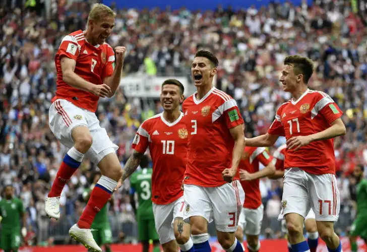 Rusia goleó a Arabia Saudita en el primer partido del Mundial