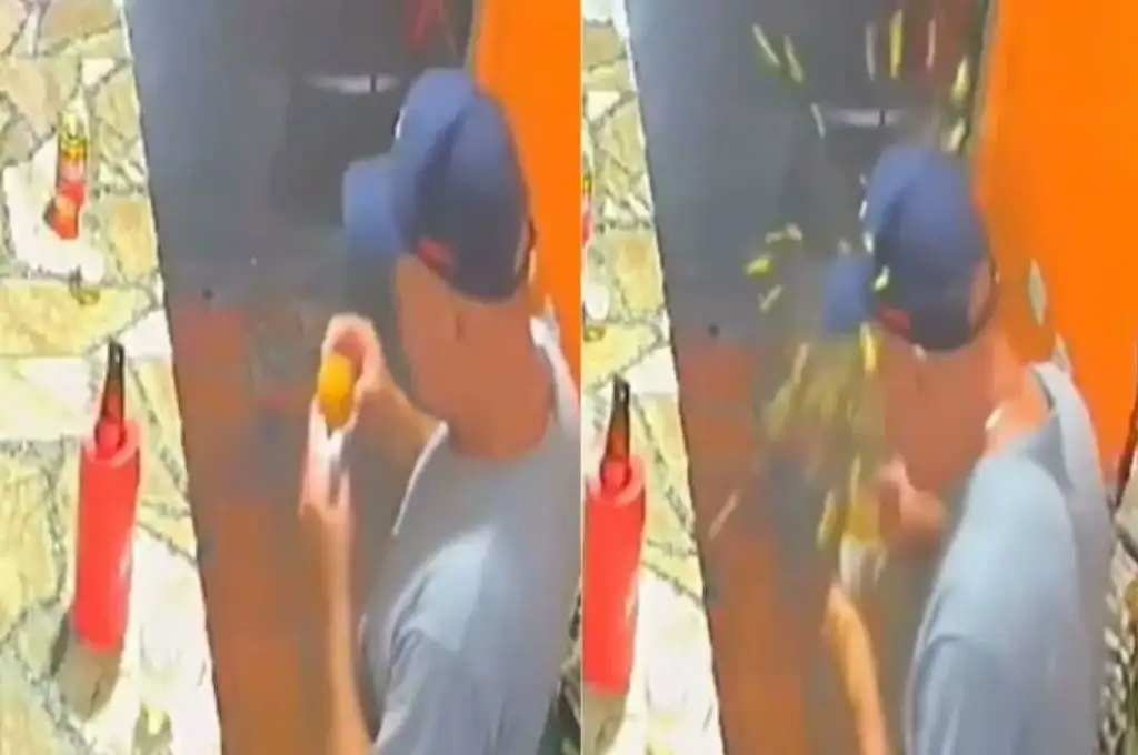Le explotó un bocadillo en la cara