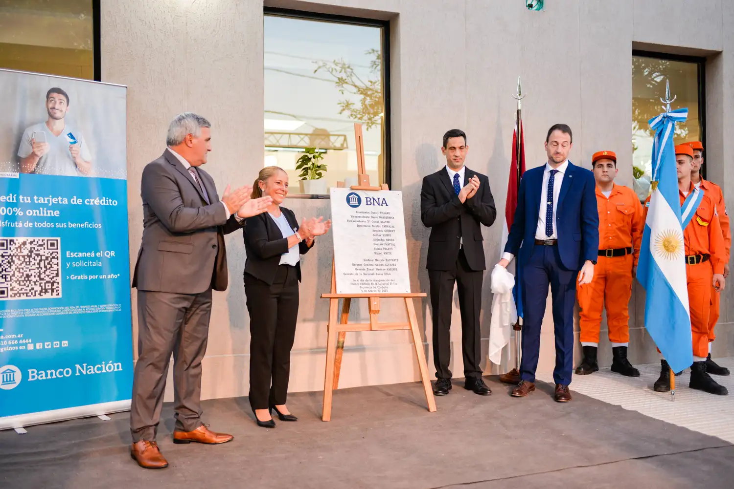 El acto inaugural de la sucursal del BNA en El Tío.