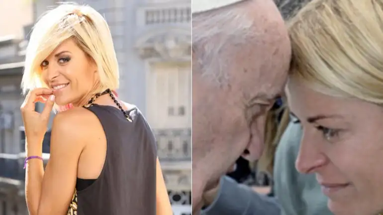 La impactante foto de Eugenia Tobal con el papa Francisco, cara a cara