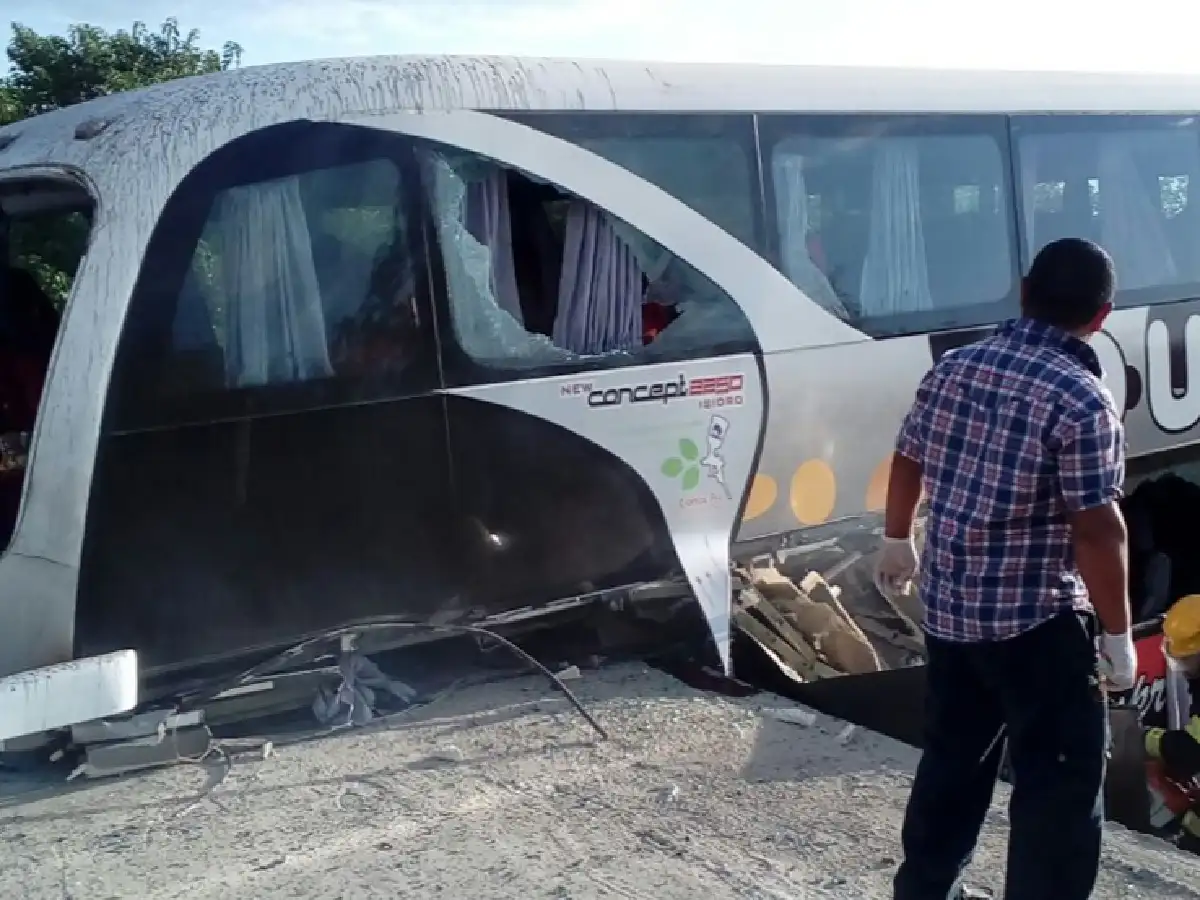 Dos muertos y 15 heridos al chocar un micro 