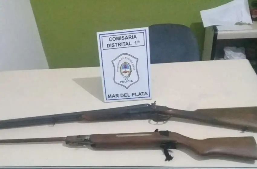 Lo detuvieron con una escopeta, un rifle y marihuana