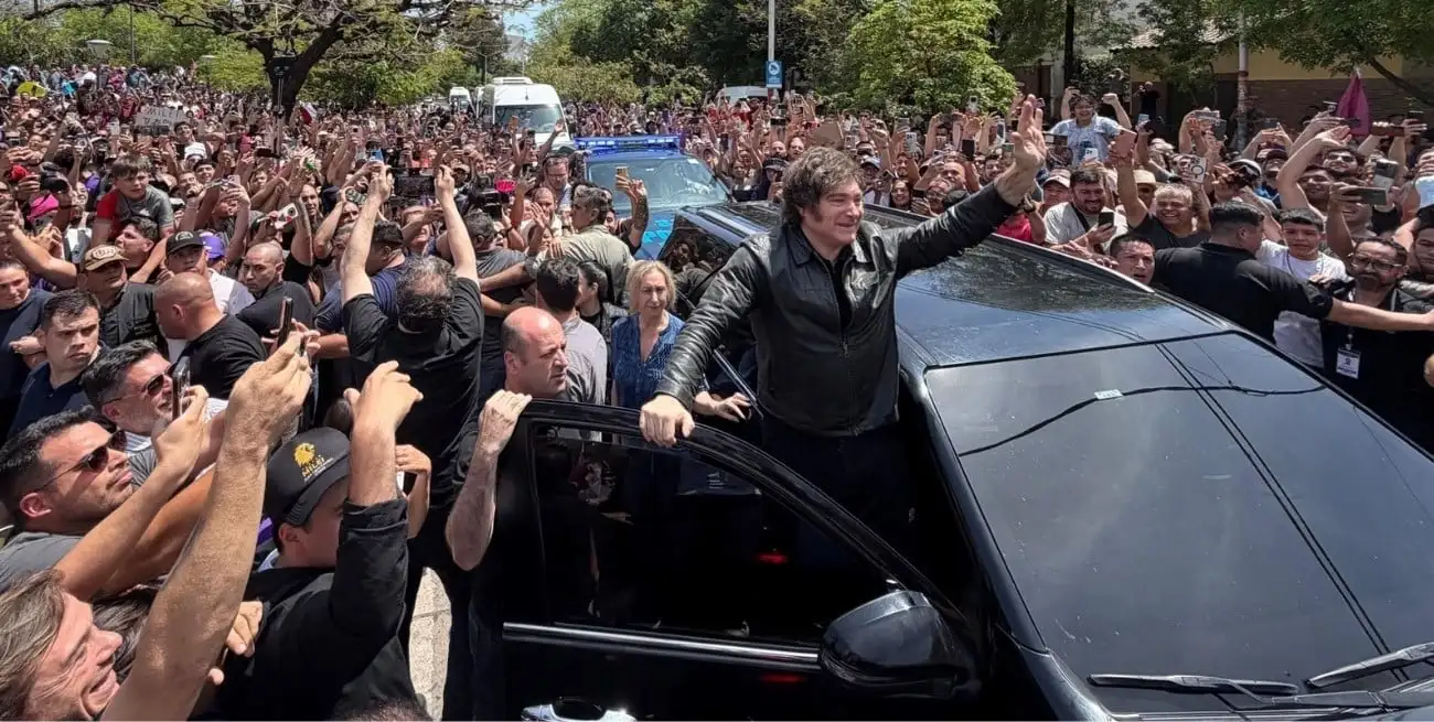Javier Milei este sábado en Resistencia, Chaco. Crédito: La Libertad Avanza
