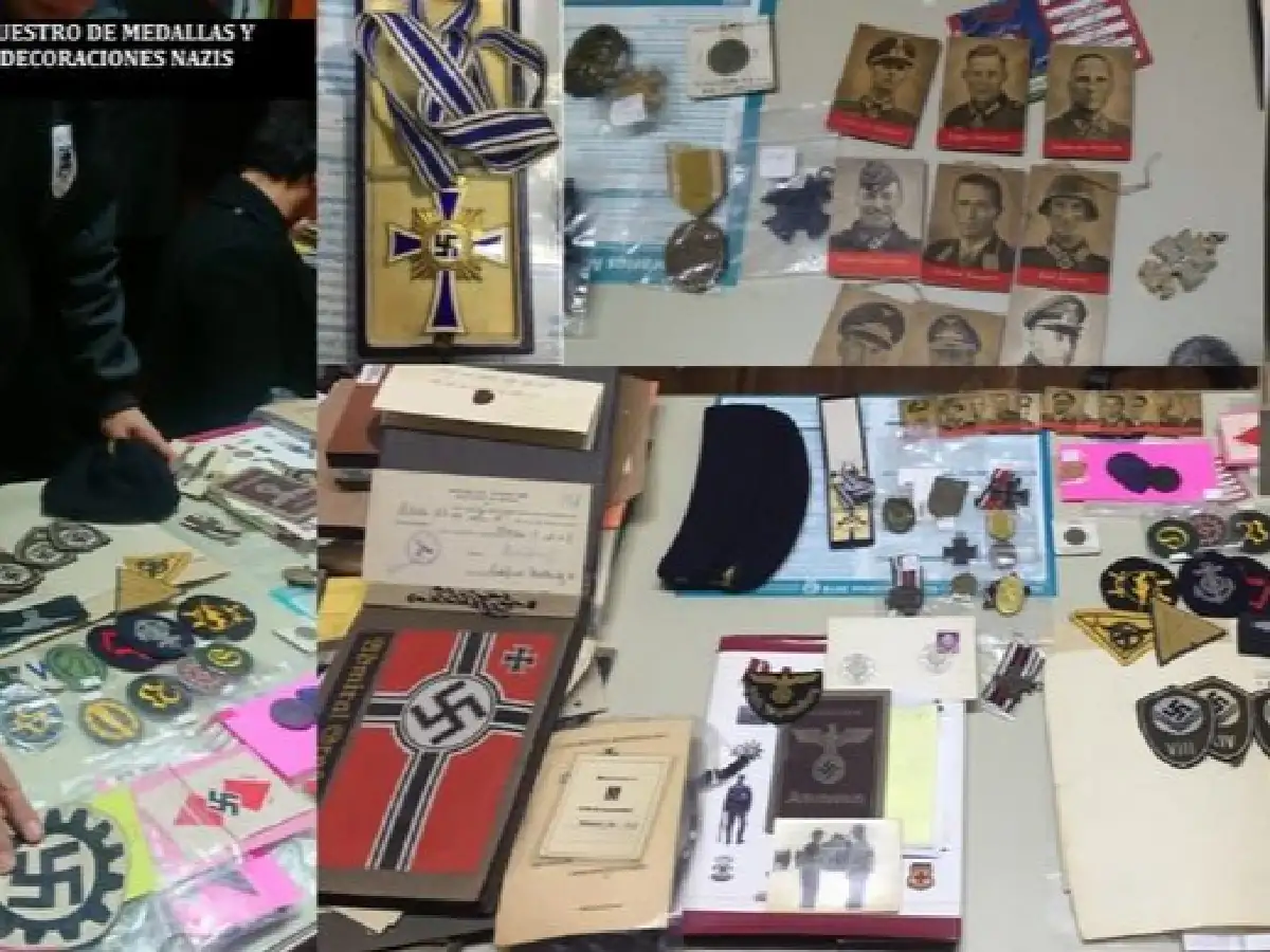 Un busto de Hitler, sables y dagas con la esvástica, los objetos con simbología nazi secuestrados en Córdoba