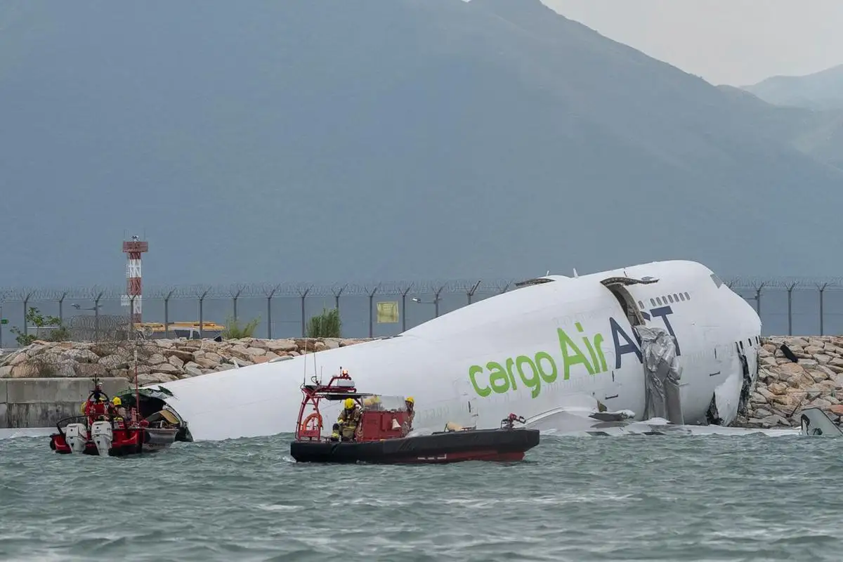 El avión que se salió de la pista en Hong Kong