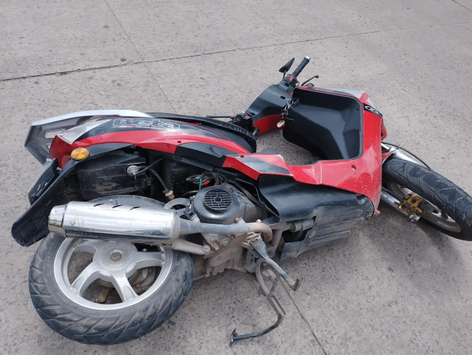 Una de las motos protagonista del siniestro.