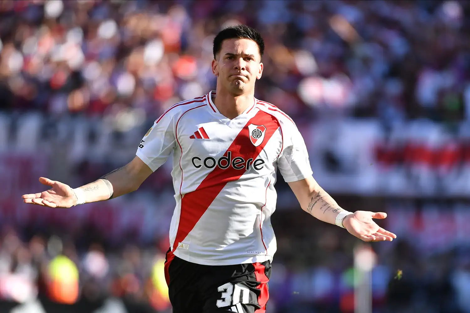 Mastantuono fue autor de un golazo frente al "Millonario".