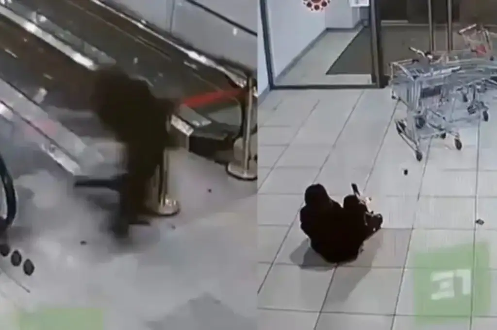 Una mujer herida tras ser golpeada por carritos de supermercado