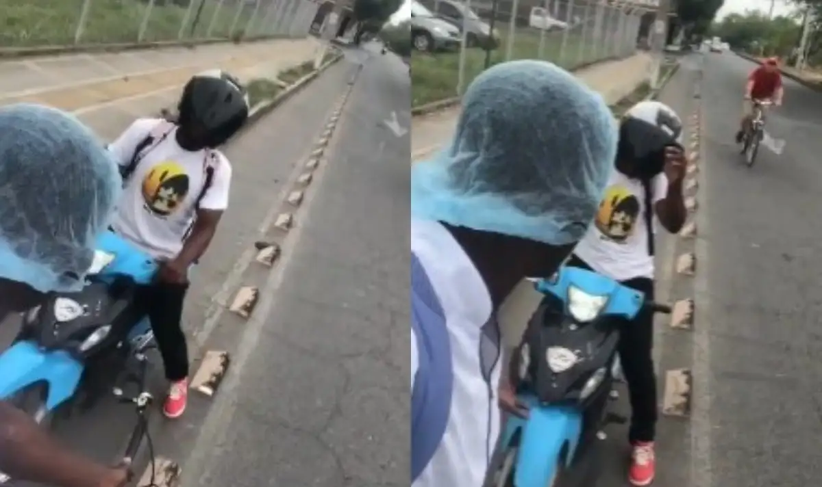 Ciclista pidió respeto por la vía y un motociclista intentó golpearlo