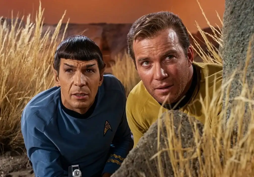 Spock y Kirk en "La trampa humana", el primer episodio de "Star Trek".