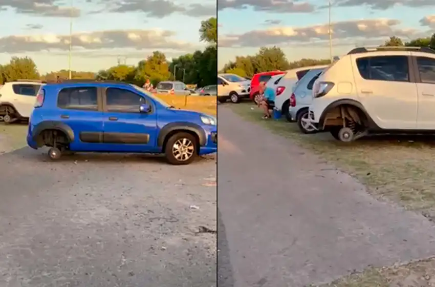 Los festejos, empañados por "roba ruedas" en Ezeiza
