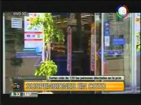 El supermercado Coto suspendió a 50 empleados