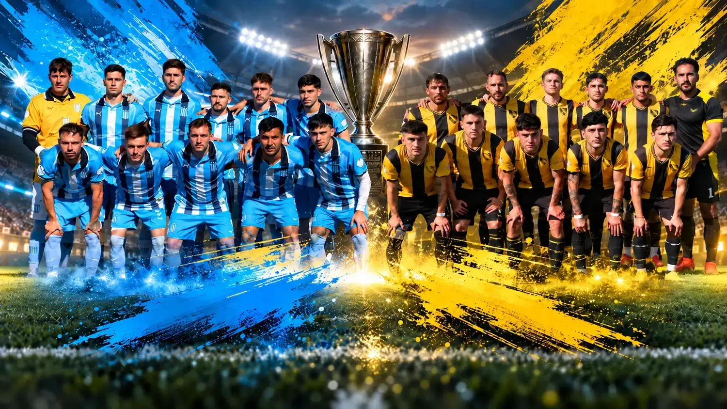 Racing y Peñarol van en busca de su primer título de Copa. Foto generada por IA