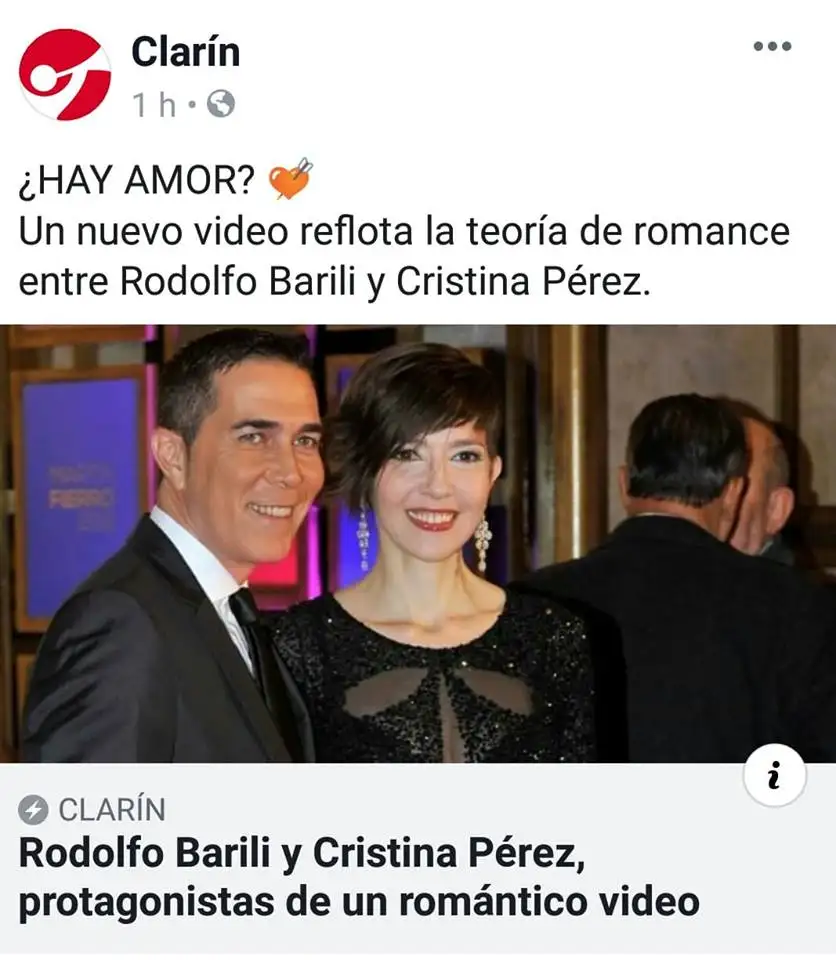 Rodolfo Barili y Cristina Pérez, protagonistas de un romántico video