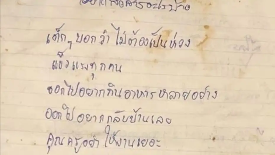 Tailandia: emotivas cartas de los chicos atrapados a sus familias