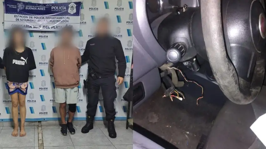 Un hombre de 58 años y una joven de 20 fueron sorprendidos cuando intentaban encender un Fiat Uno con cables cortados.