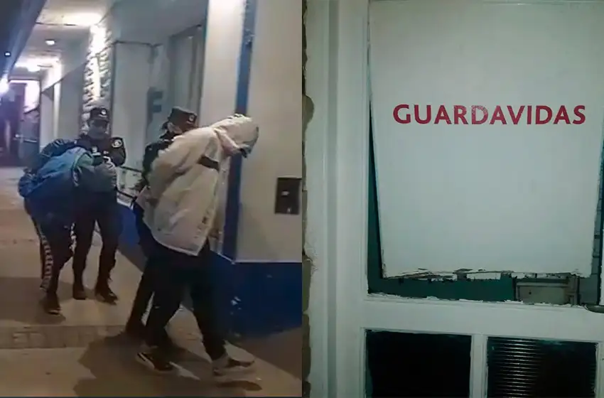 Rompen puerta de balneario para robar: atrapan a dos hombres