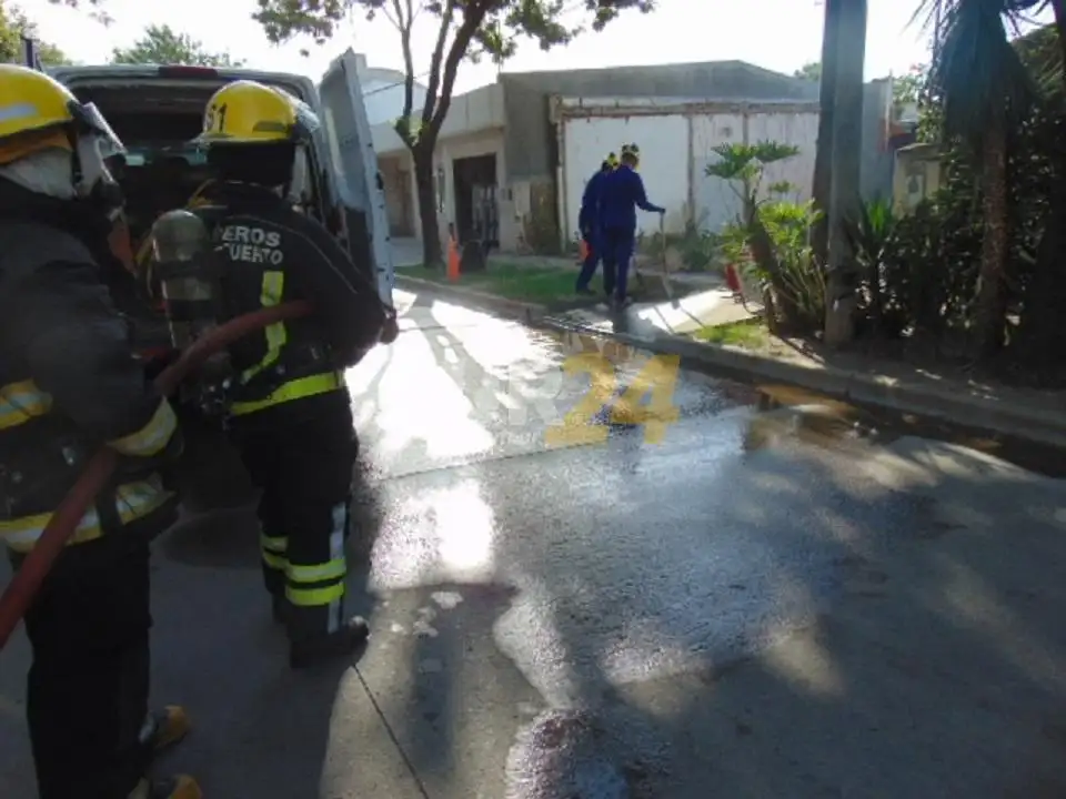 Bomberos de Venado contuvieron escape de gas en casilla domiciliaria desmantelada