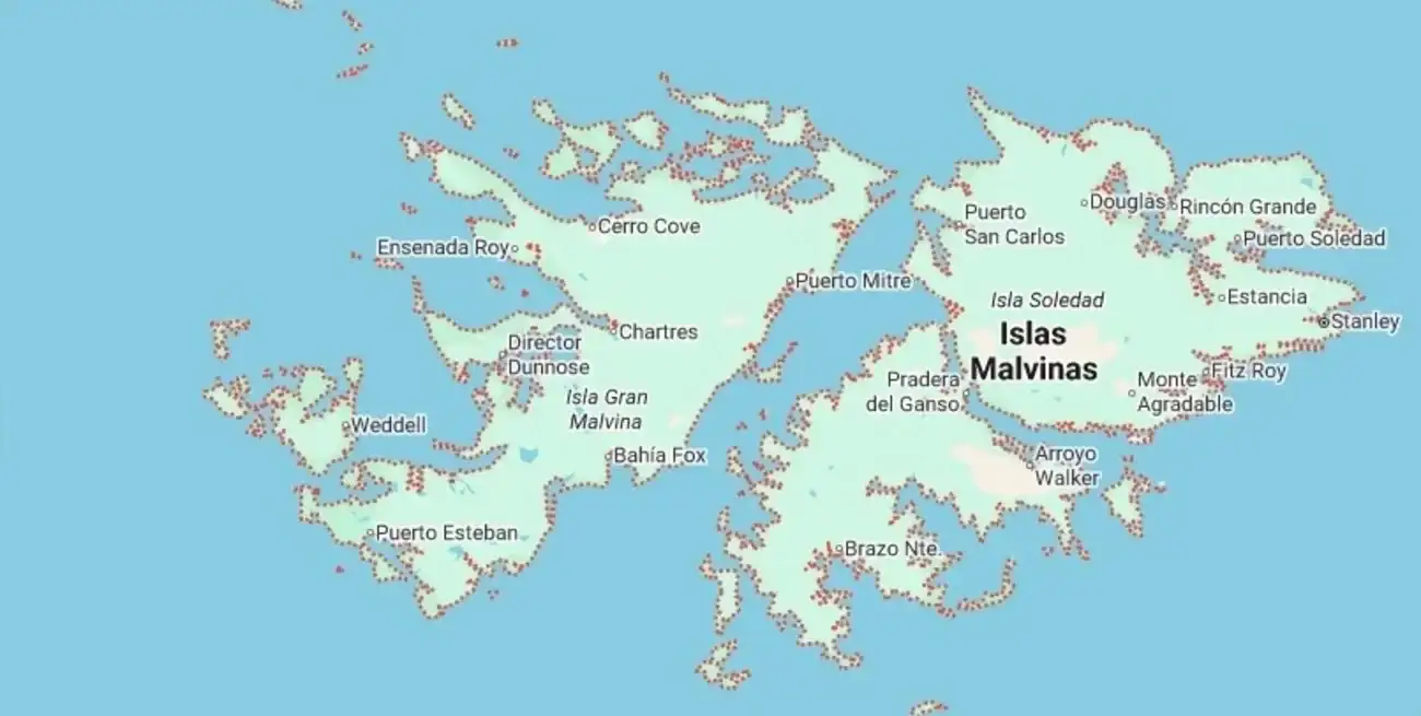 Así se ve el mapa desde Argentina.
