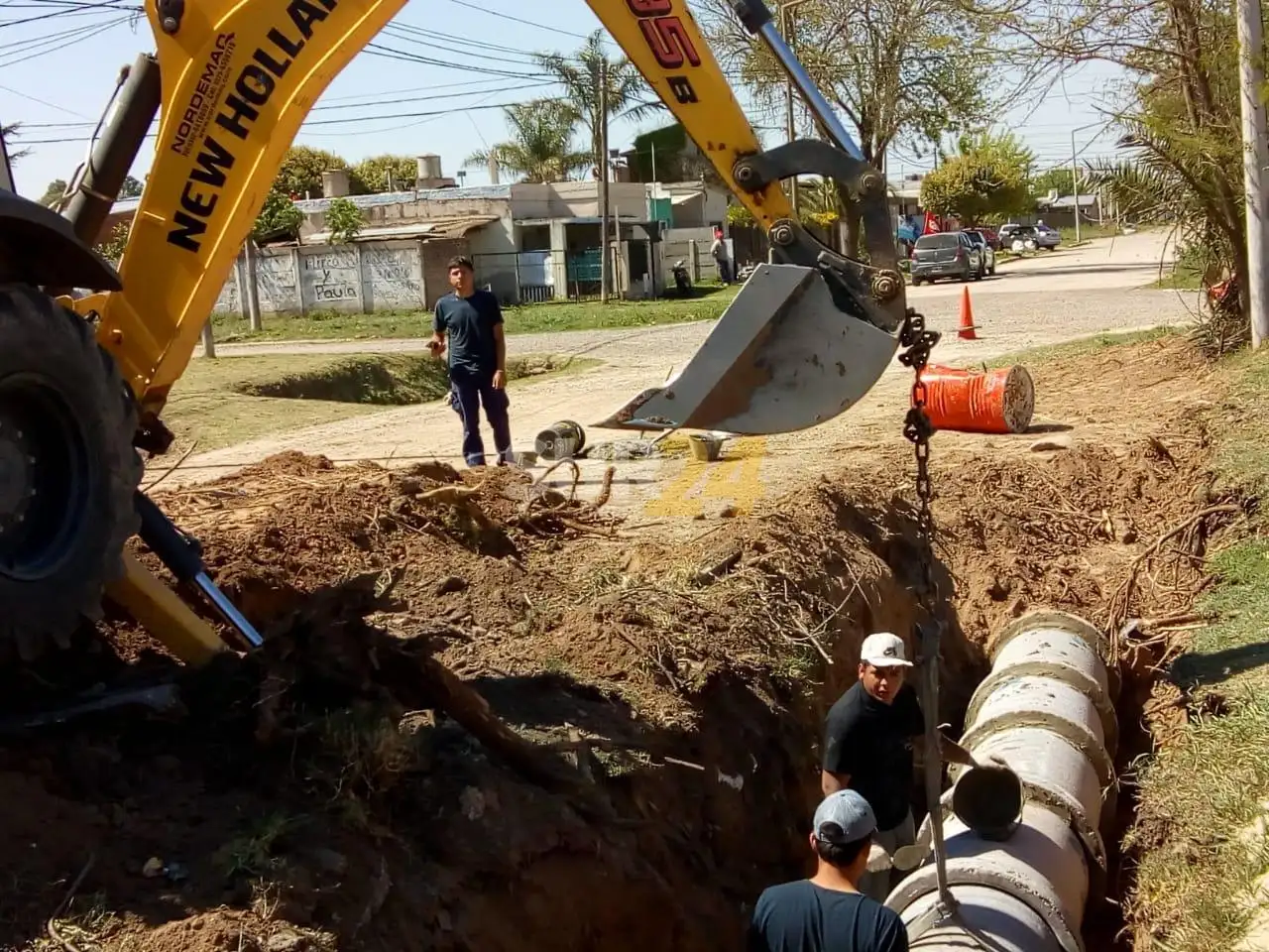Extienden los desagües pluviales en calle José Martí 