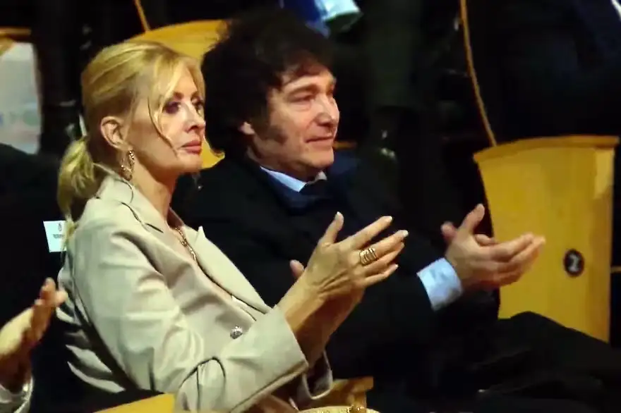 El presidente Javier Milei junto a Amalia "Yuyito" Gonález