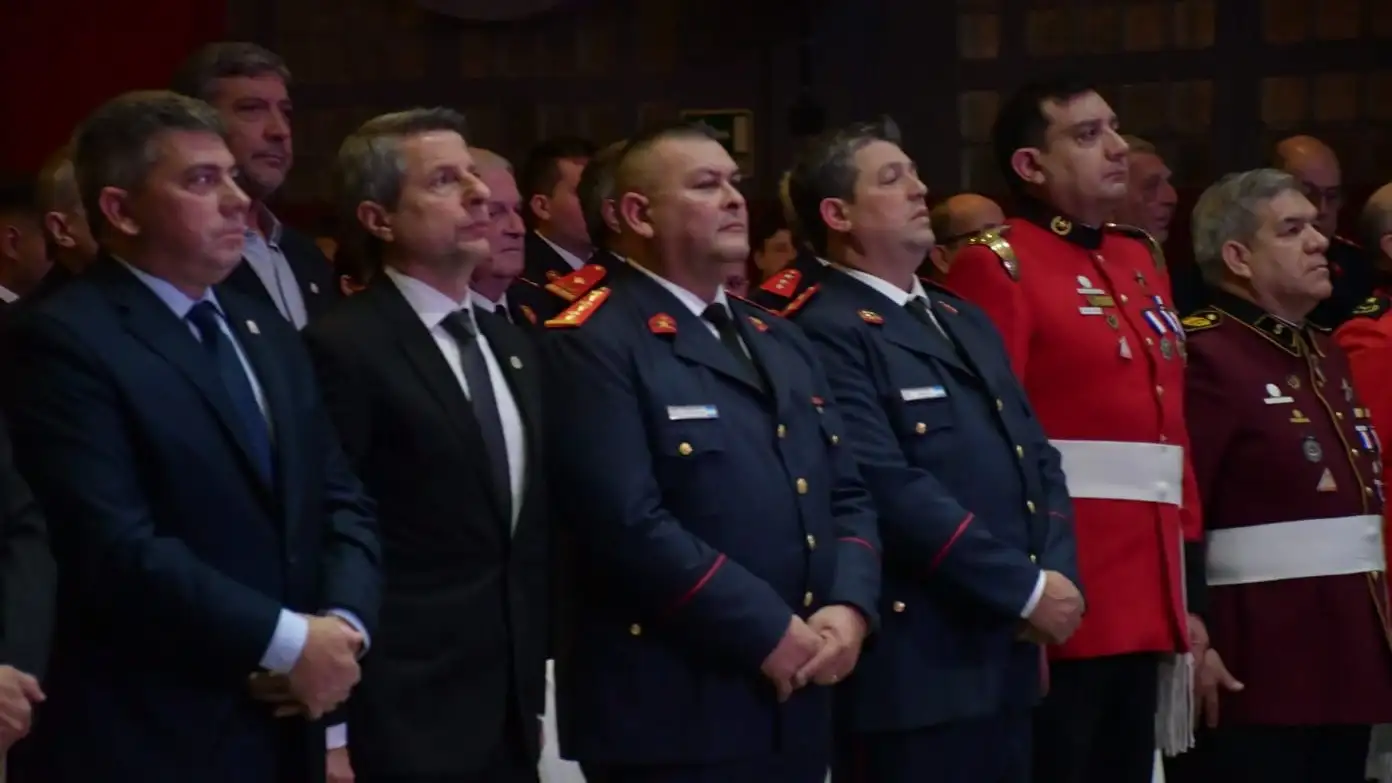 Bernarte durante el acto aniversario de Bomberos.