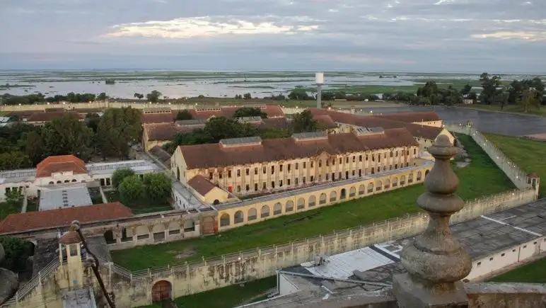 La imagen desde arriba del Servicio Penitenciario de Coronda.
