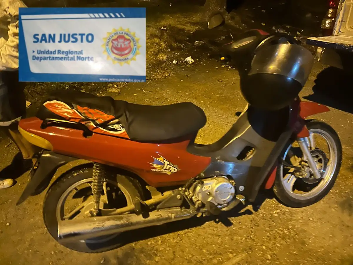 Robo y recupero de motocicleta en barrio Parque