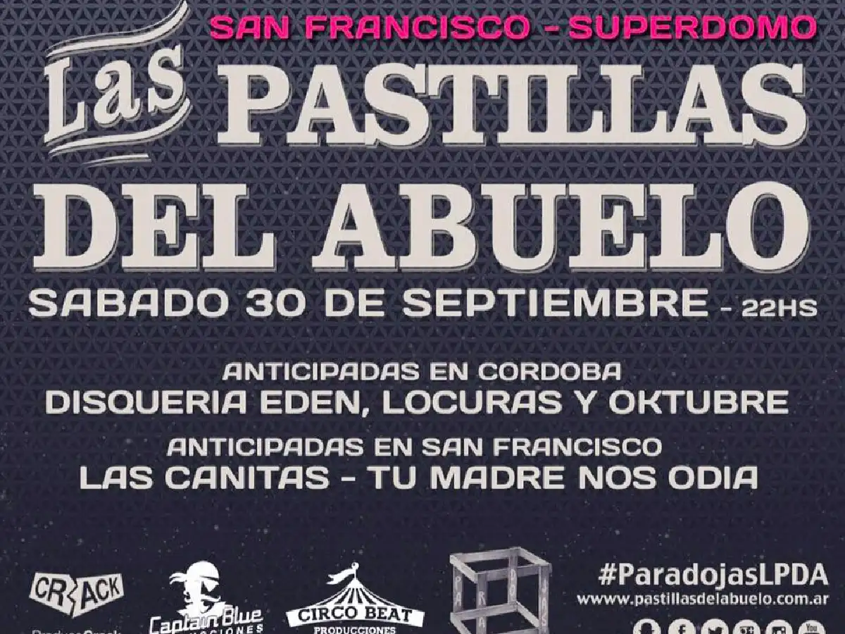 El recital de Las Pastillas del Abuelo tiene lugar confirmado
