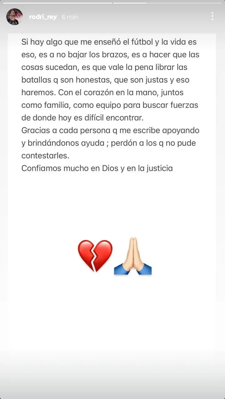descargo de rodrigo rey arquero de independiente