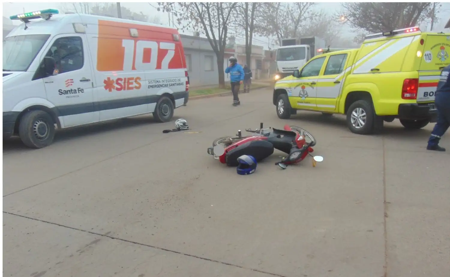 La motocicleta involucrada en el accidente.
