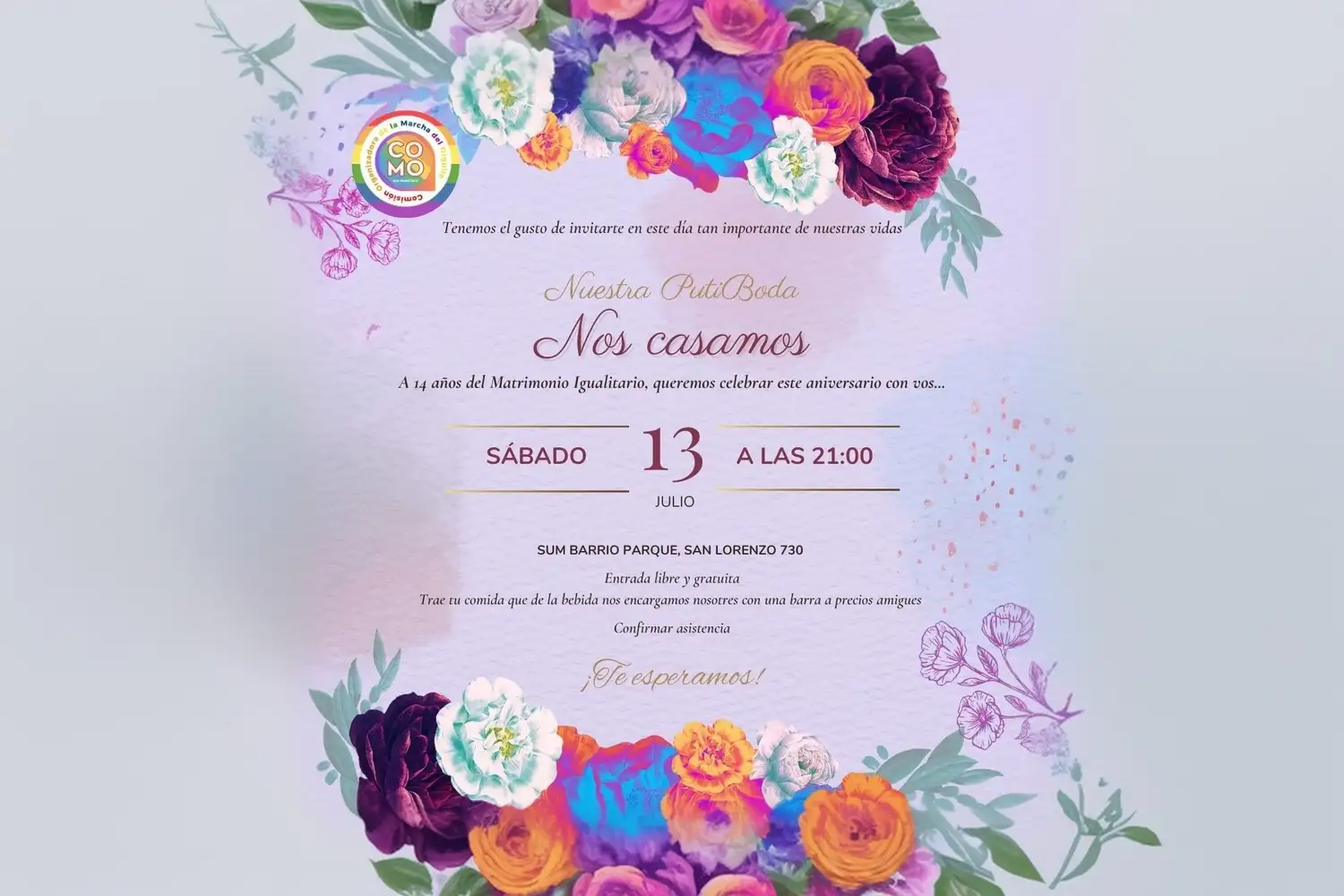 Celebrarán el aniversario del Matrimonio Igualitario con una boda muy especial