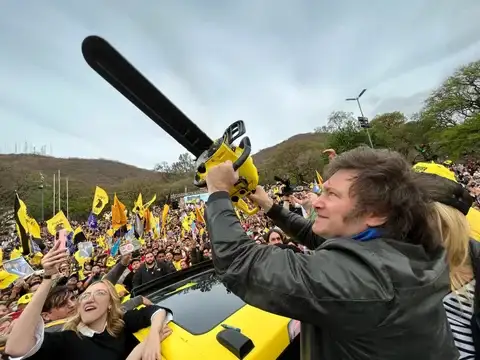 Javier Milei con la motosierra en el empleo público.