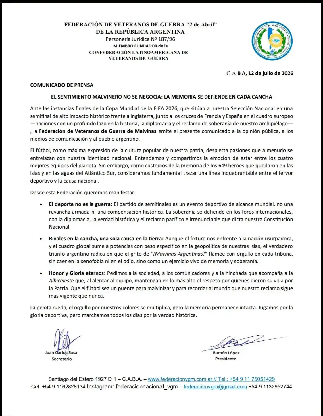 documento Malvinas