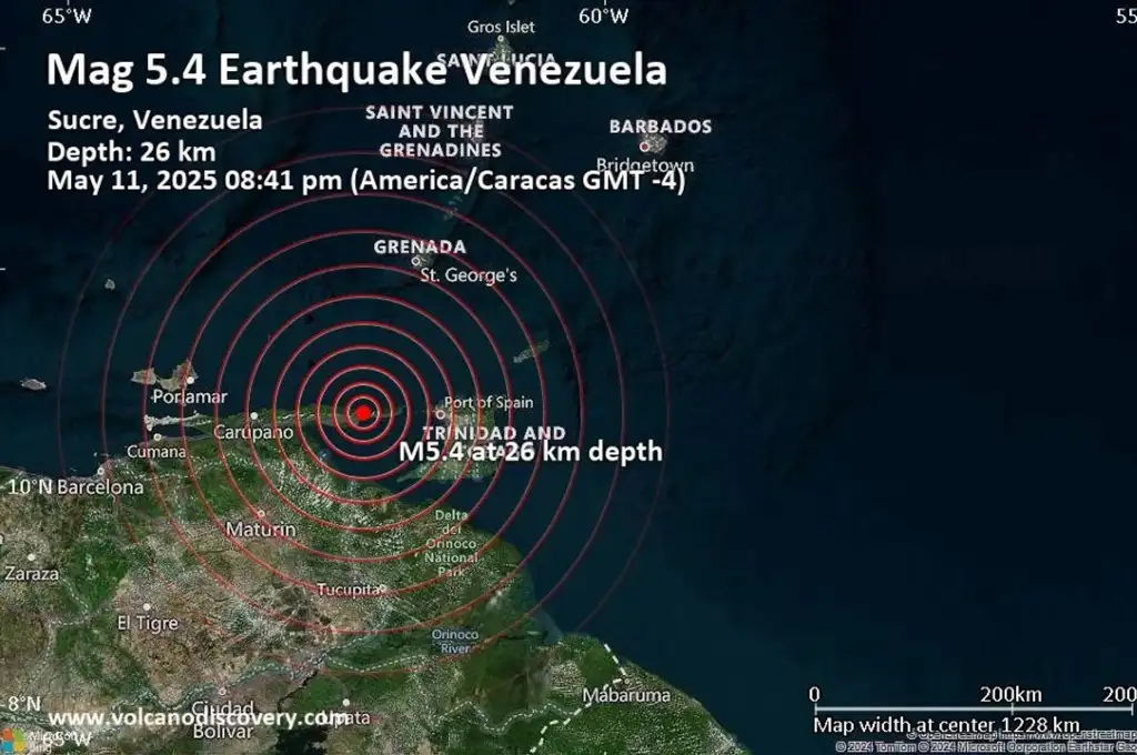 Movimiento sísmico de 4,9 de magnitud registrado en Venezuela