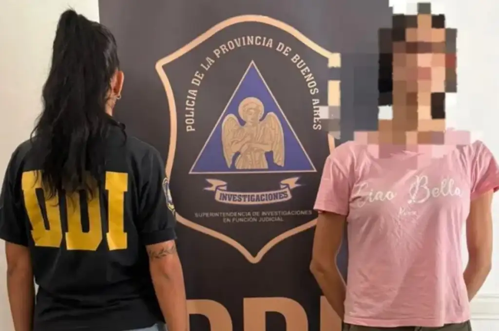 La cómplice, detenida en la ciudad bonaerense de Colón. Credit: Policía Bonaerense.
