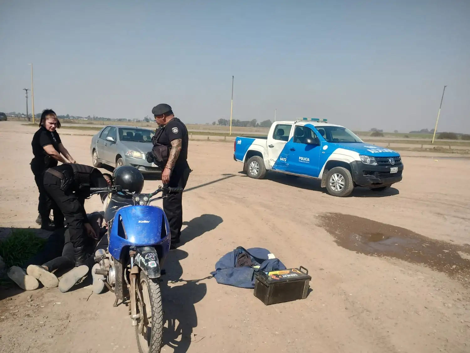 Los dos sujetos fueron detenidos en el cruce de rutas, llegando a Firmat.