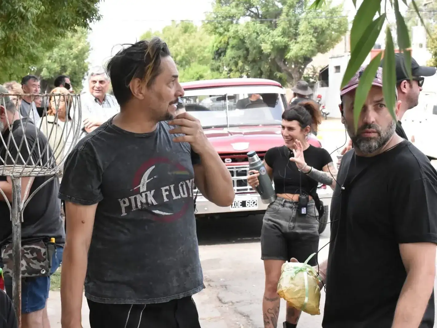 José María Cicala durante el rodaje en Elortondo.