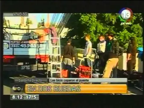 Hoy se realizó una nueva jornada de filmación sobre el puente Colgante